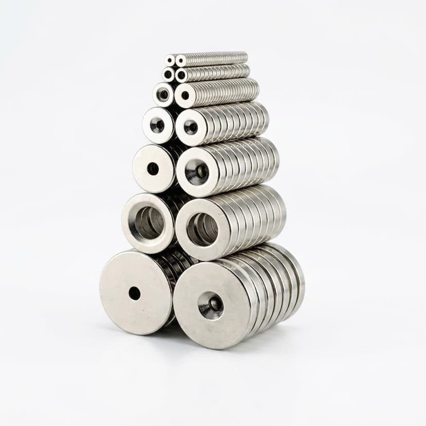 Stacked countersunk ring magnets